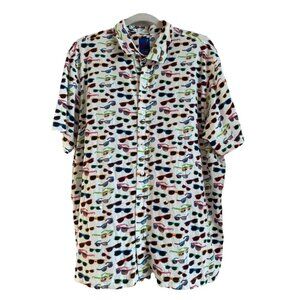 Michael’s Mens Colorful Sunglasses Button T-Shirt Beach Summer Rainbow Size XL